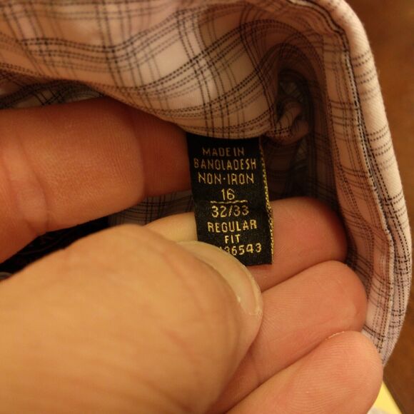 Donald J. Trump dress shirt mens L Large 16 32-33 white signature collection - Picture 7 of 9